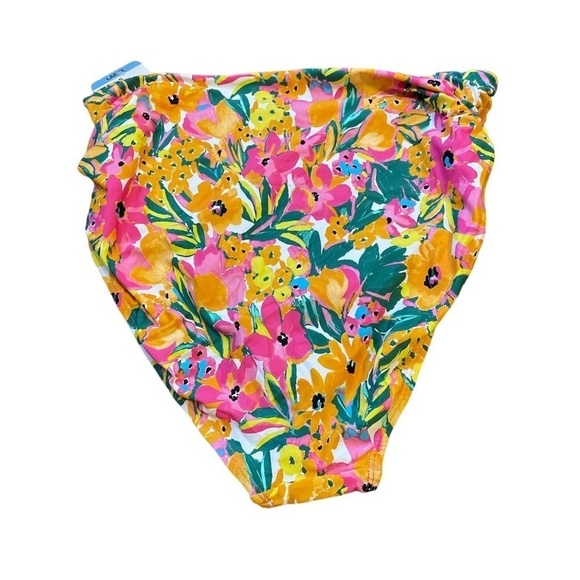 Anne Cole swim bikini 3 way bottom sunshine floral hot pink yellow orange New - Picture 6 of 6